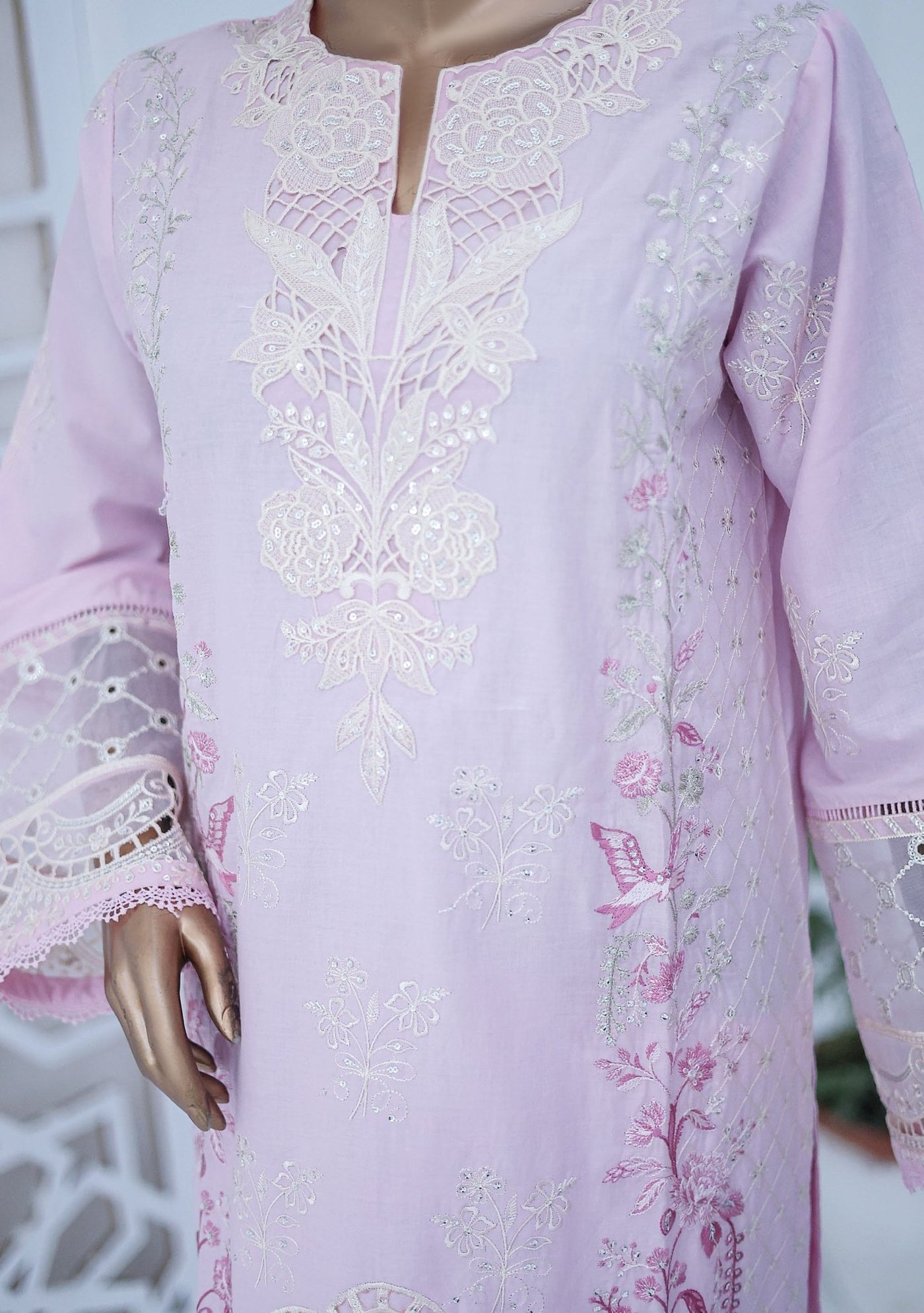 Bin Saeed Ready Made Embroidered Cotton Dress - db27121