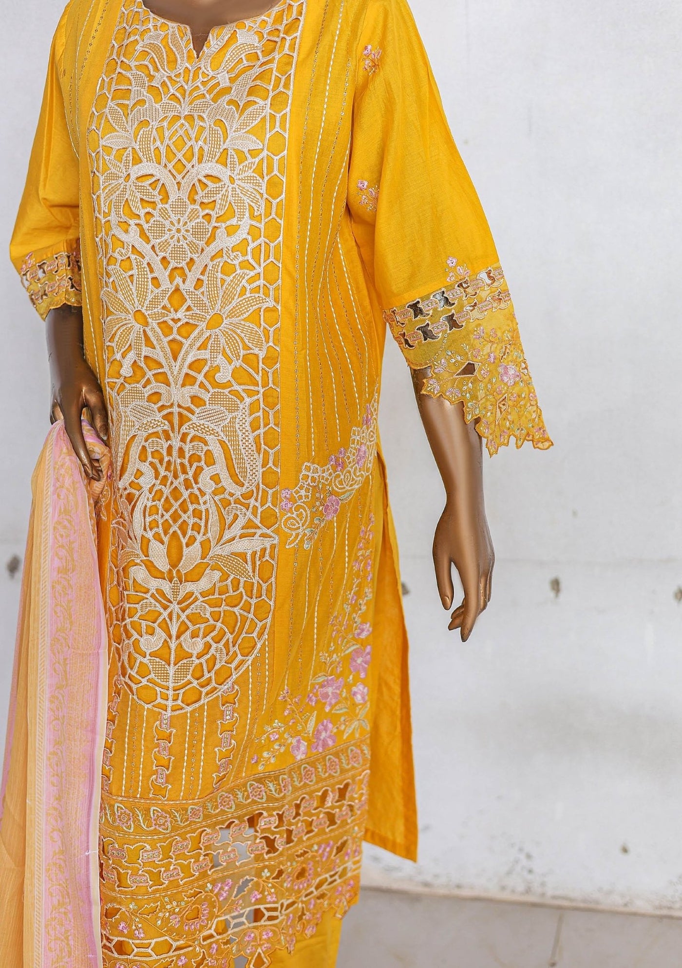 Bin Saeed Ready Made Embroidered Cotton Dress - db27377