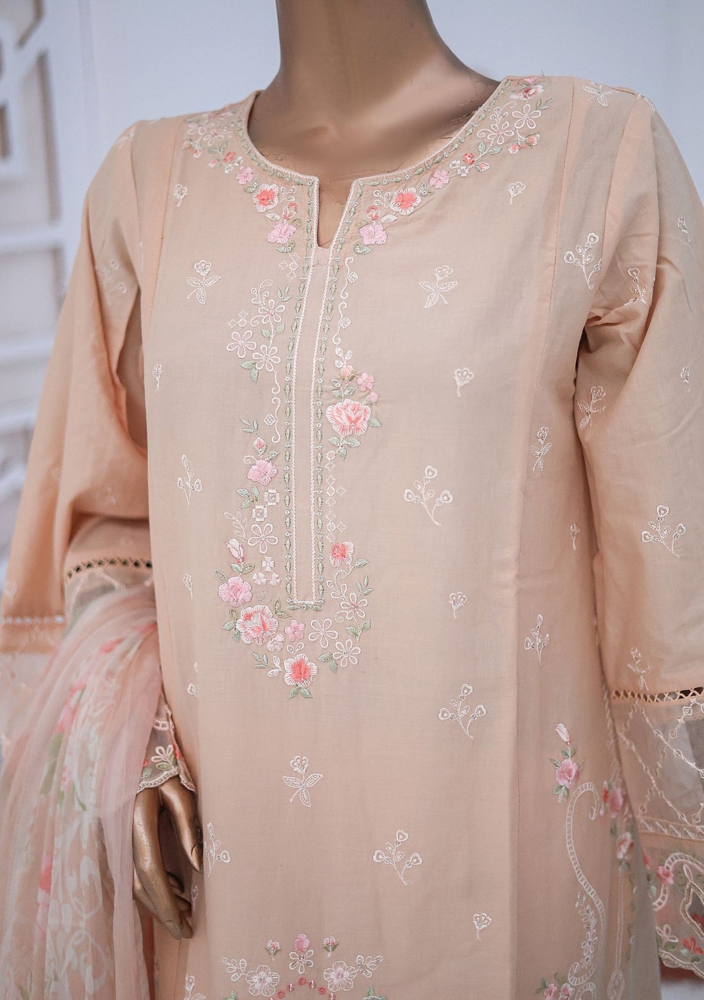 Bin Saeed Ready Made Embroidered Cotton Dress - db27122