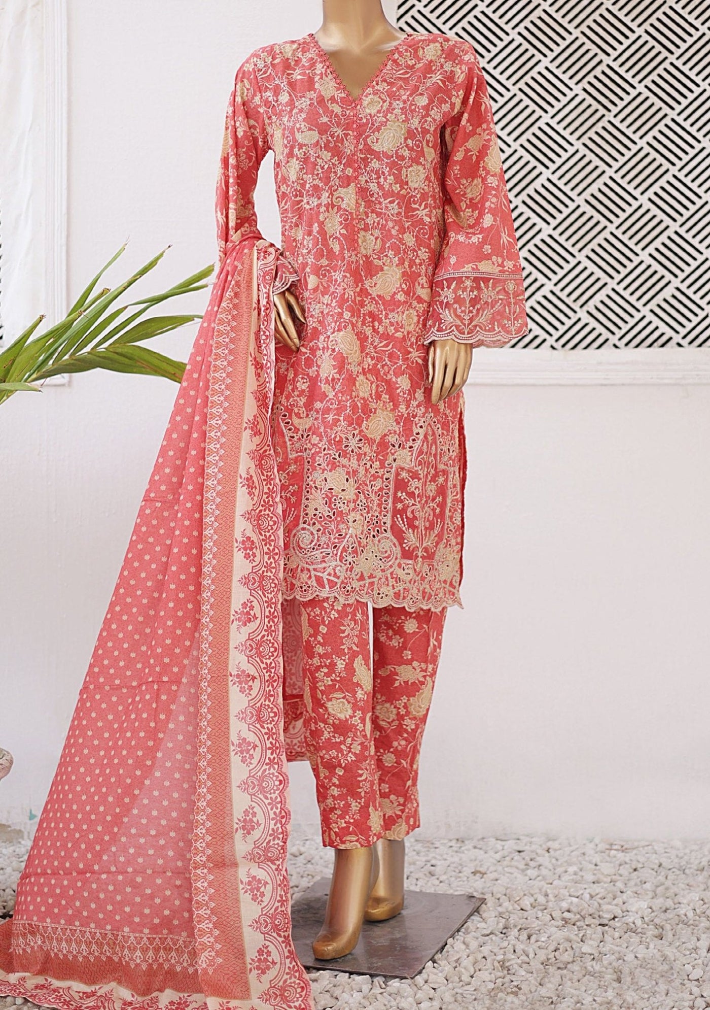 Bin Saeed Ready Made Embroidered Lawn Dress - db25898