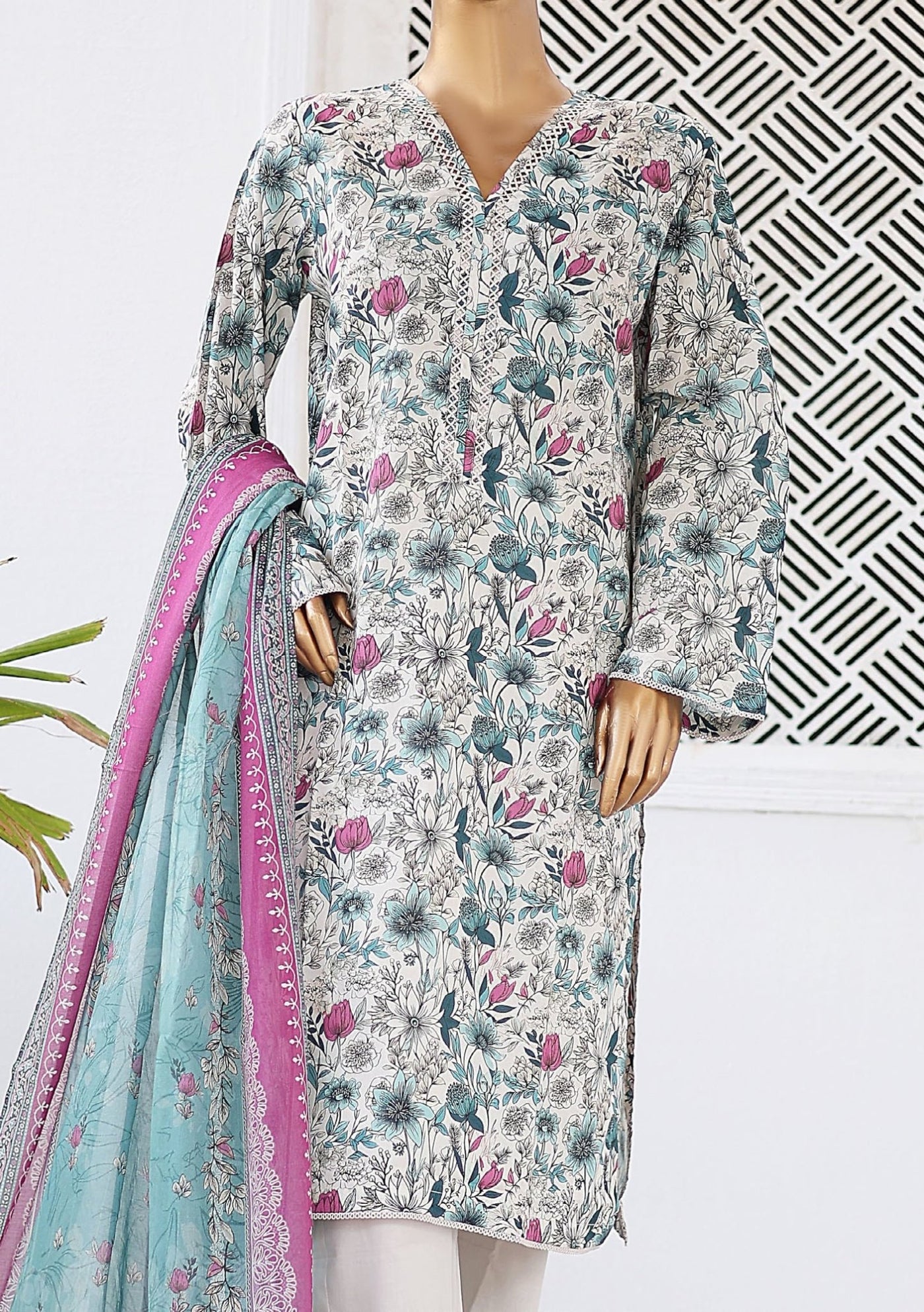 Bin Saeed Ready Made Printed Lawn Dress - db26234