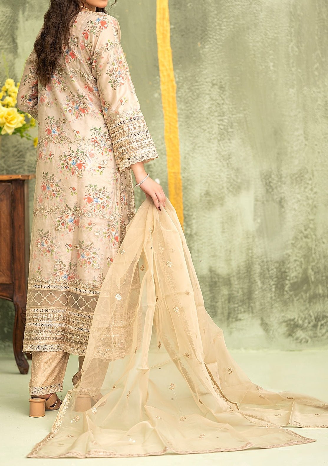 Bint - E - Noor Eshaline Embroidered Organza Dress - db29919