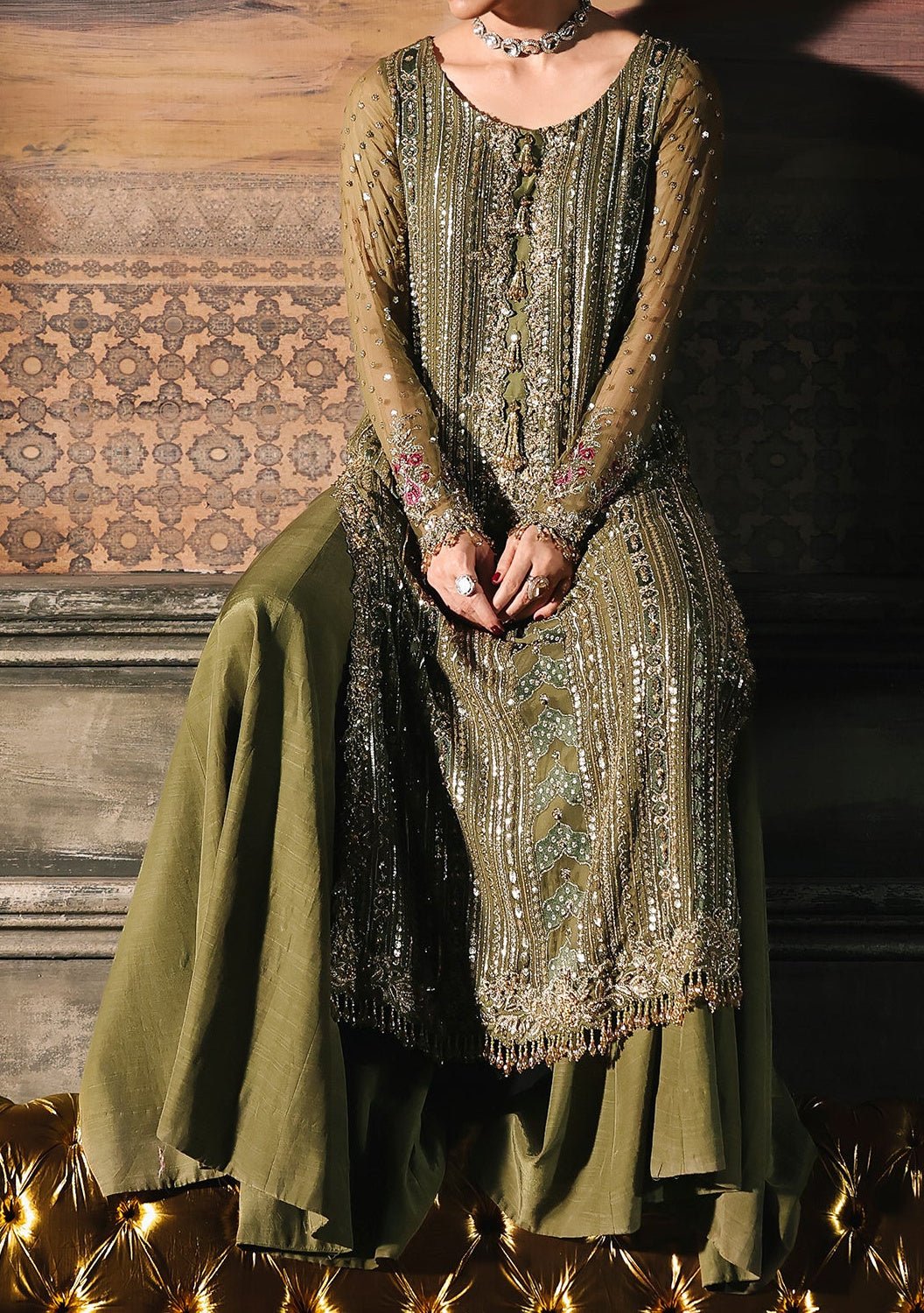 Charizma Embroidered Pakistani Luxury Chiffon Dress - db30352