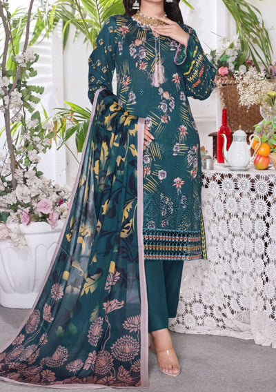 Dilkash Ready Made Embroidered Printed Lawn Dress - db26631