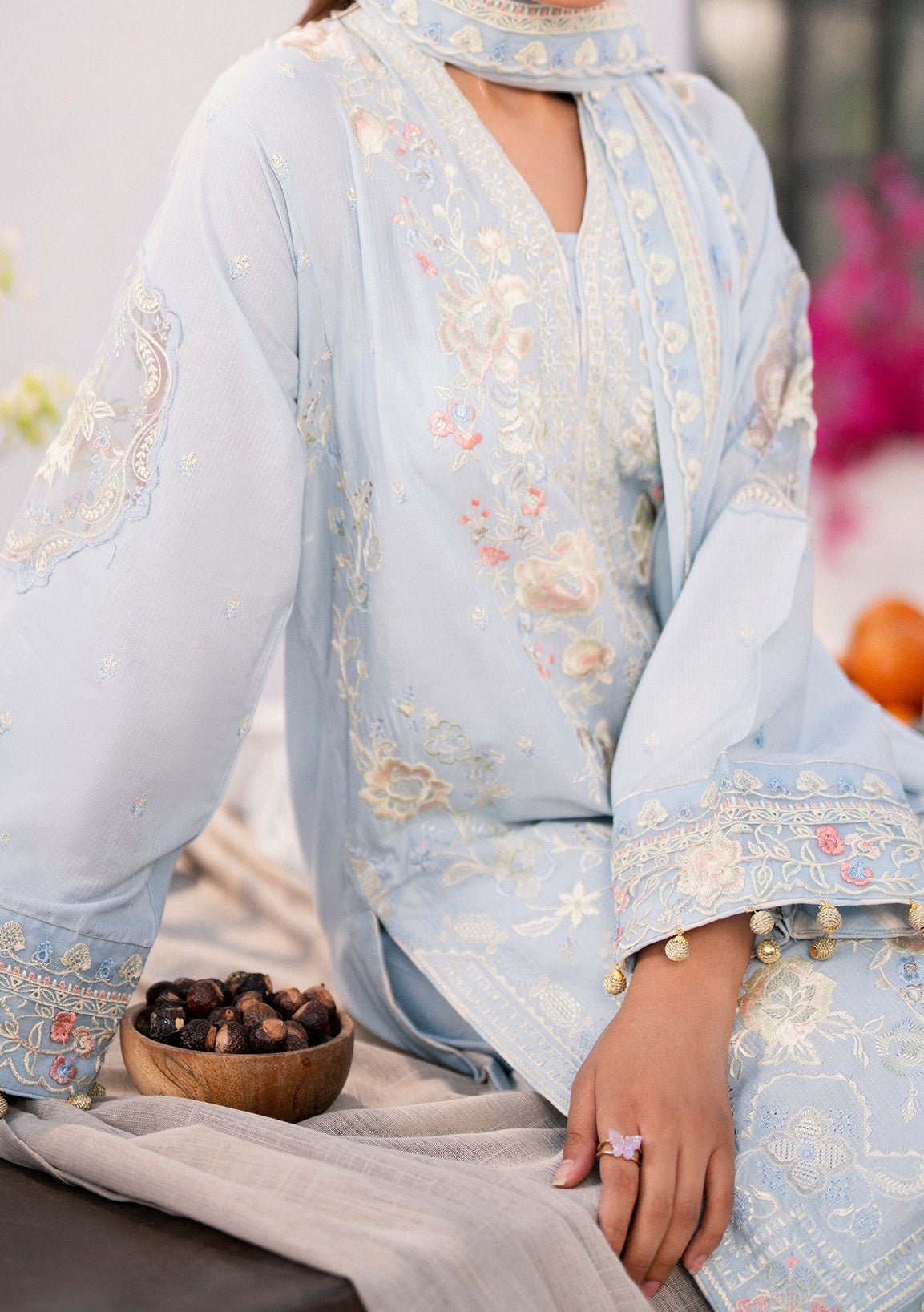 Emaan Adeel Dora Pakistani Luxury Lawn Dress - db26126