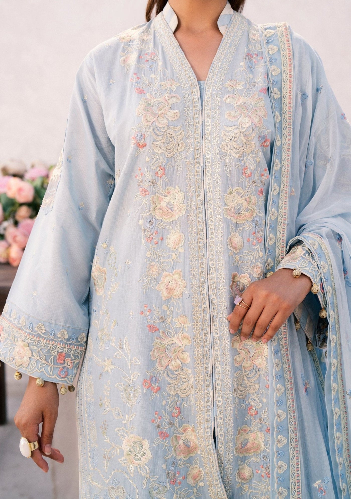 Emaan Adeel Dora Pakistani Luxury Lawn Dress - db26126