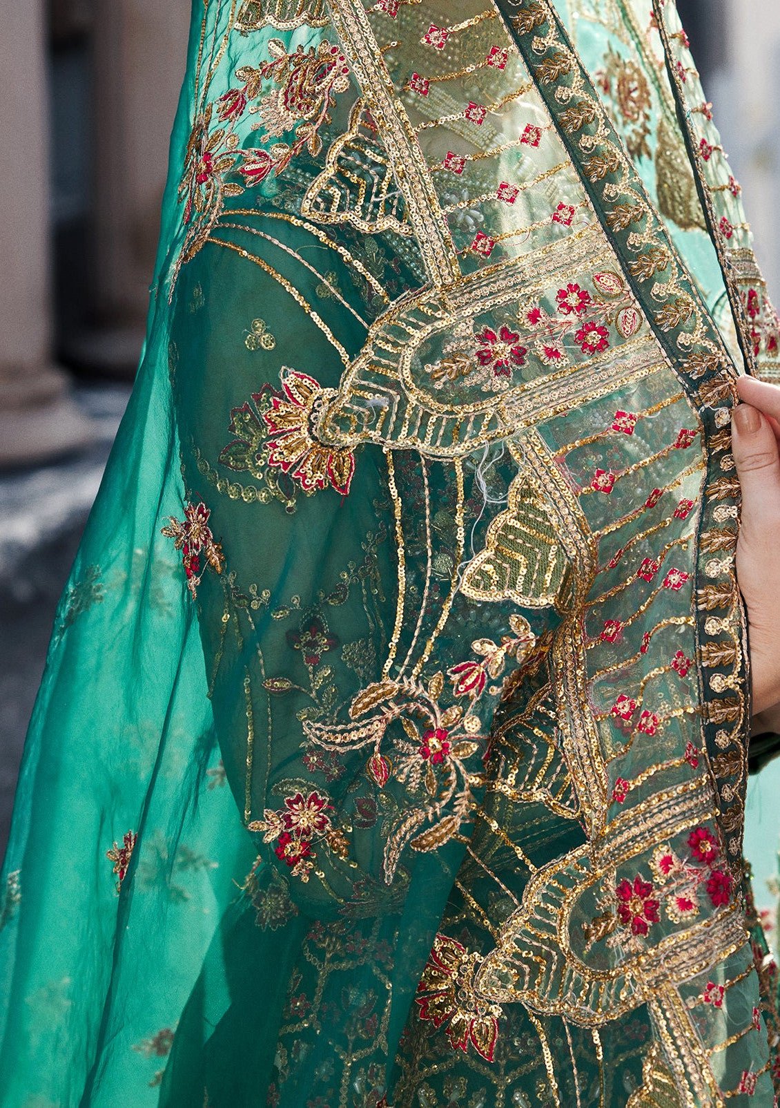 Emaan Adeel Pakistani Organza Lehenga Choli - db26854