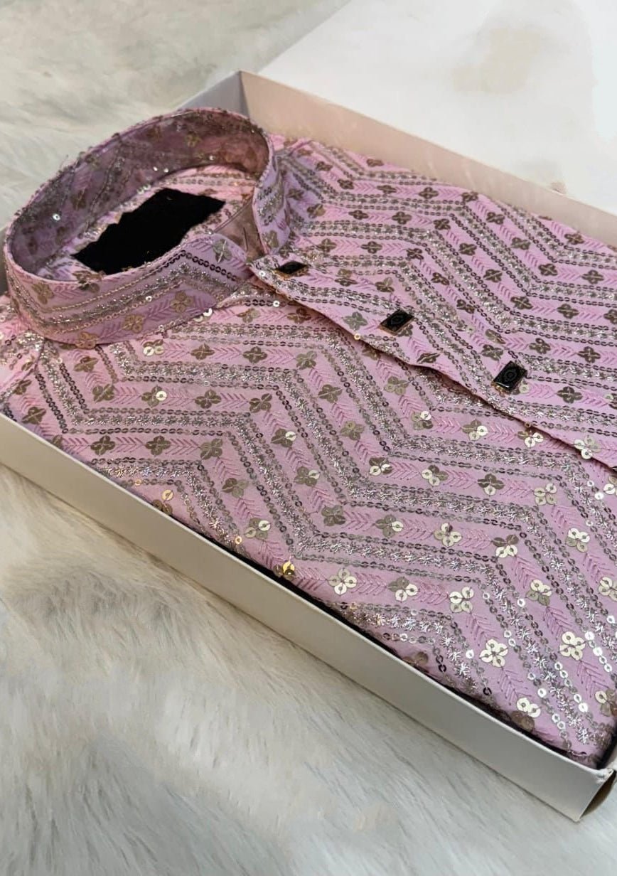 Embroidered Georgette Sequence Panjabi - db29278