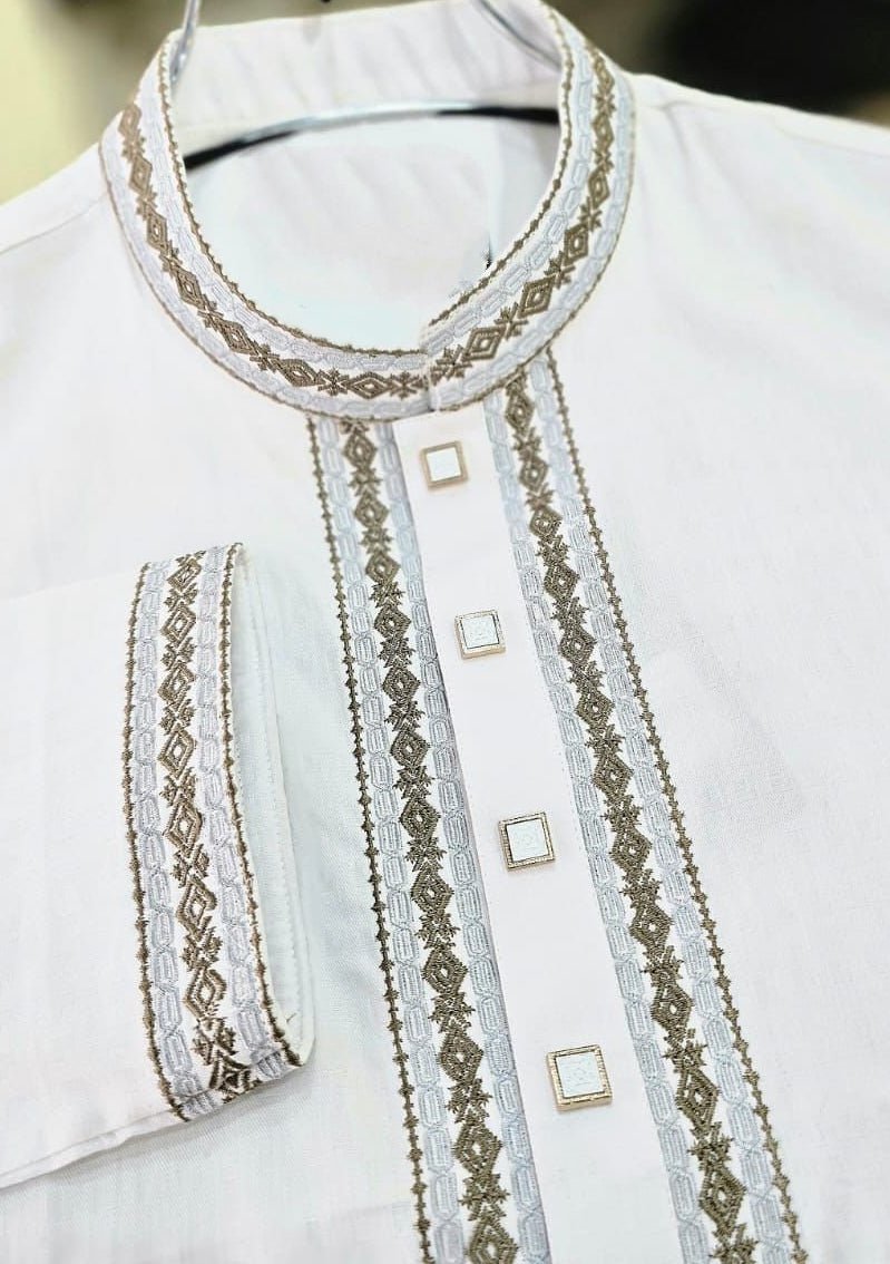Embroidered Mixed Cotton Punjabi - db28544