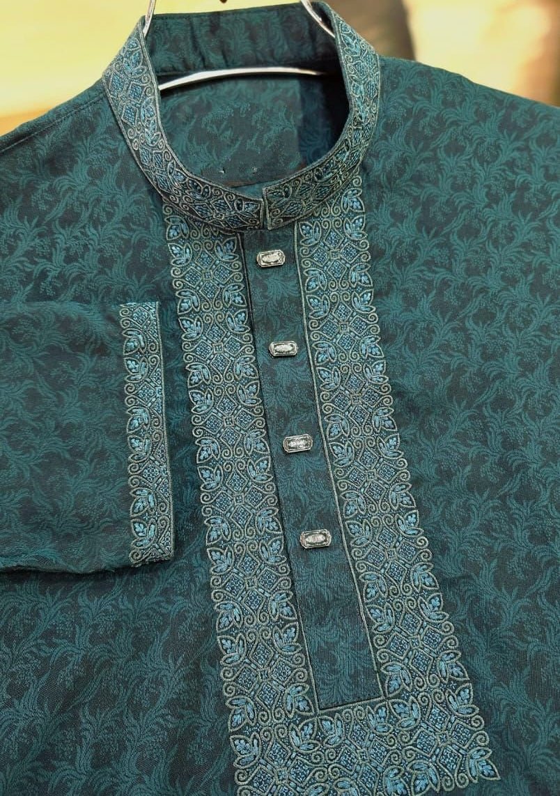 Embroidered Mixed Cotton Punjabi - db28545