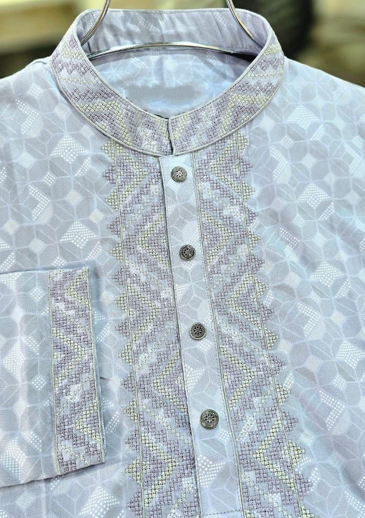 Embroidered Mixed Cotton Punjabi - db28541