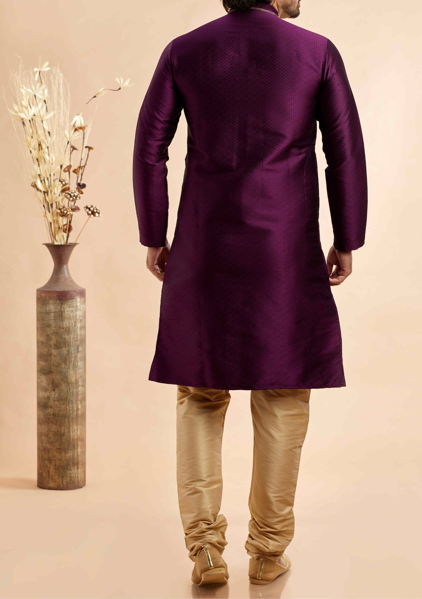 Embroidered Party Wear Jacquard Kurta Pajama Set - db28813