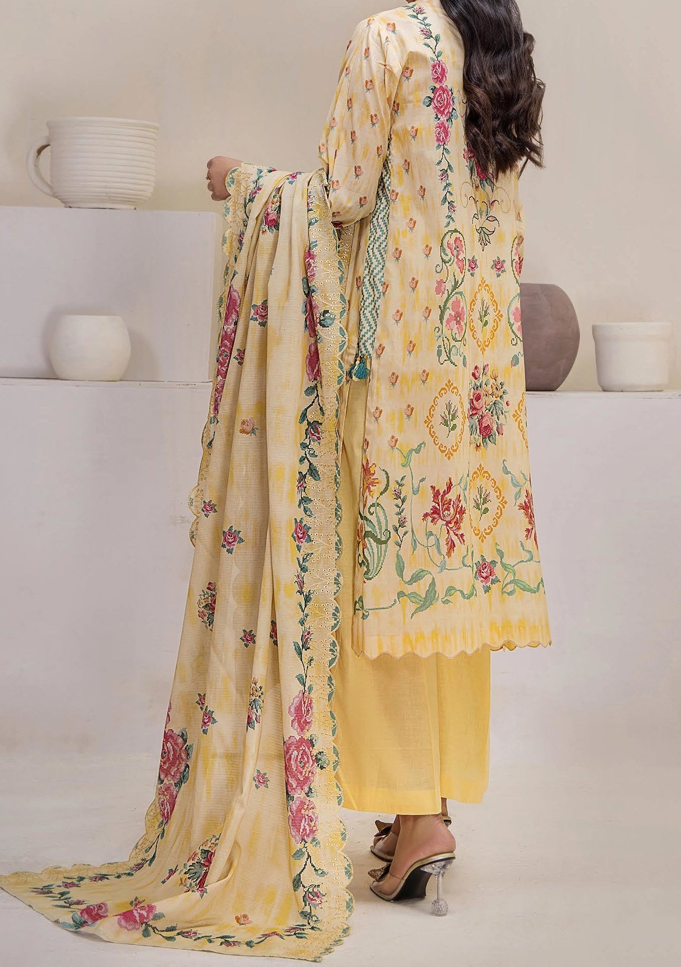 Gulljee Mahajal Ready Made Embroidered Lawn Dress - db26180