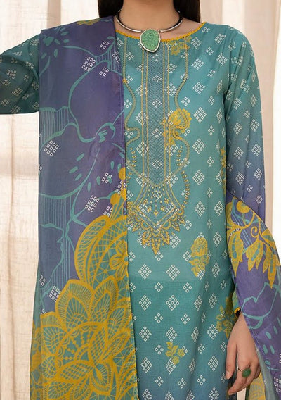 Gulljee Morja Ready Made Embroidered Printed Lawn - db26572