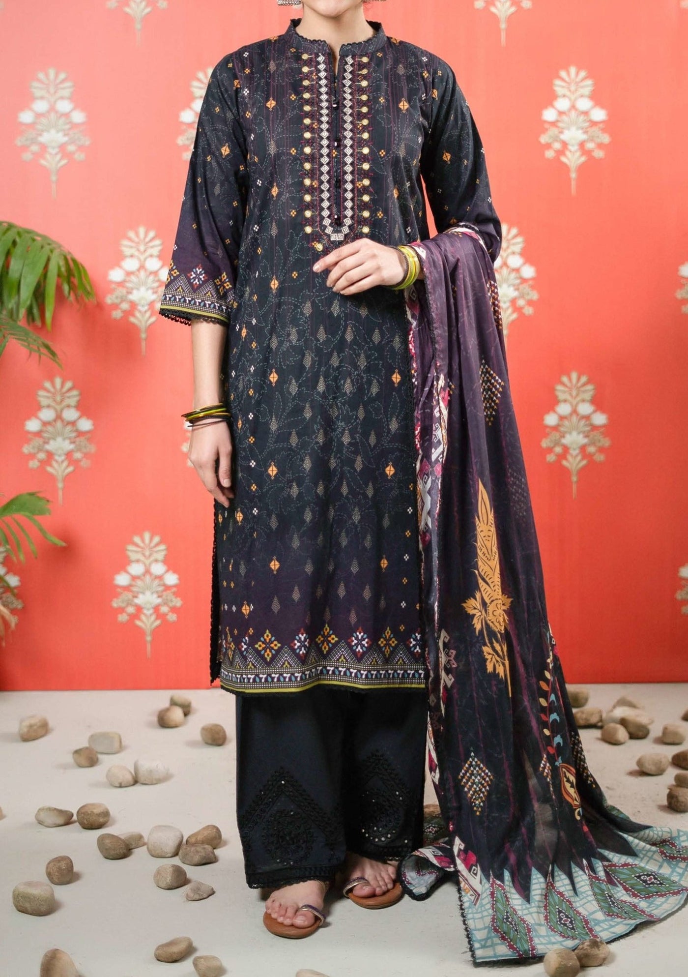 Gulljee Naqsh Ready Made Embroidered Printed Lawn - db26364