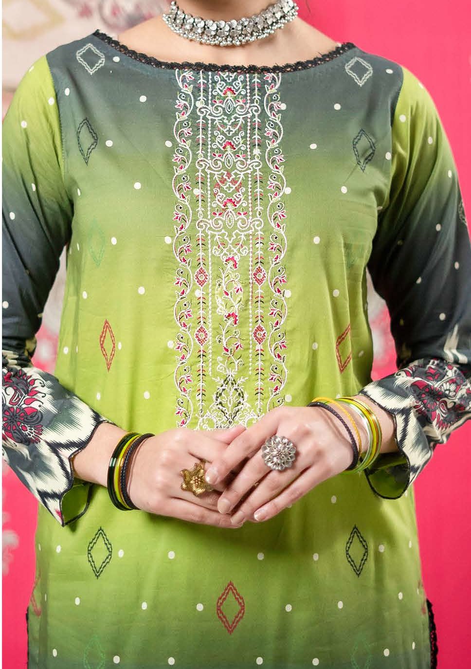 Gulljee Naqsh Ready Made Embroidered Printed Lawn - db26368