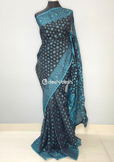 Handloom Jacquard Jamdani Silk Saree - db26031