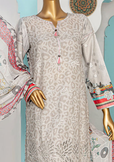 HZ Designer Heavy Embroidered Printed Lawn Dress - db26479