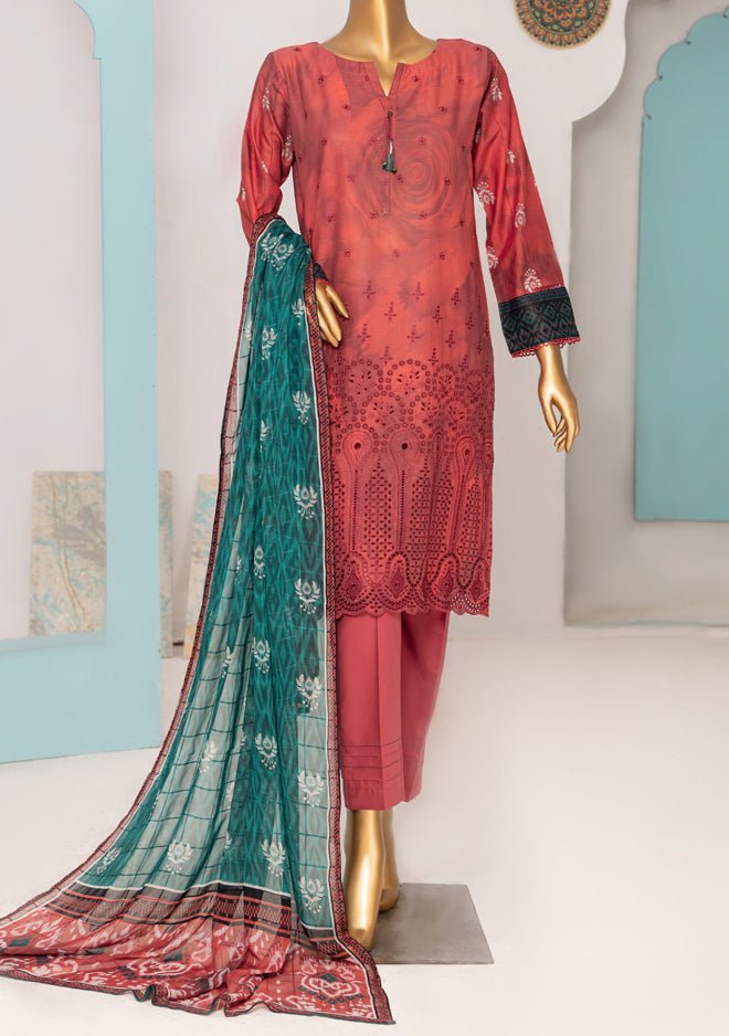 HZ Designer Heavy Embroidered Printed Lawn Dress - db26481