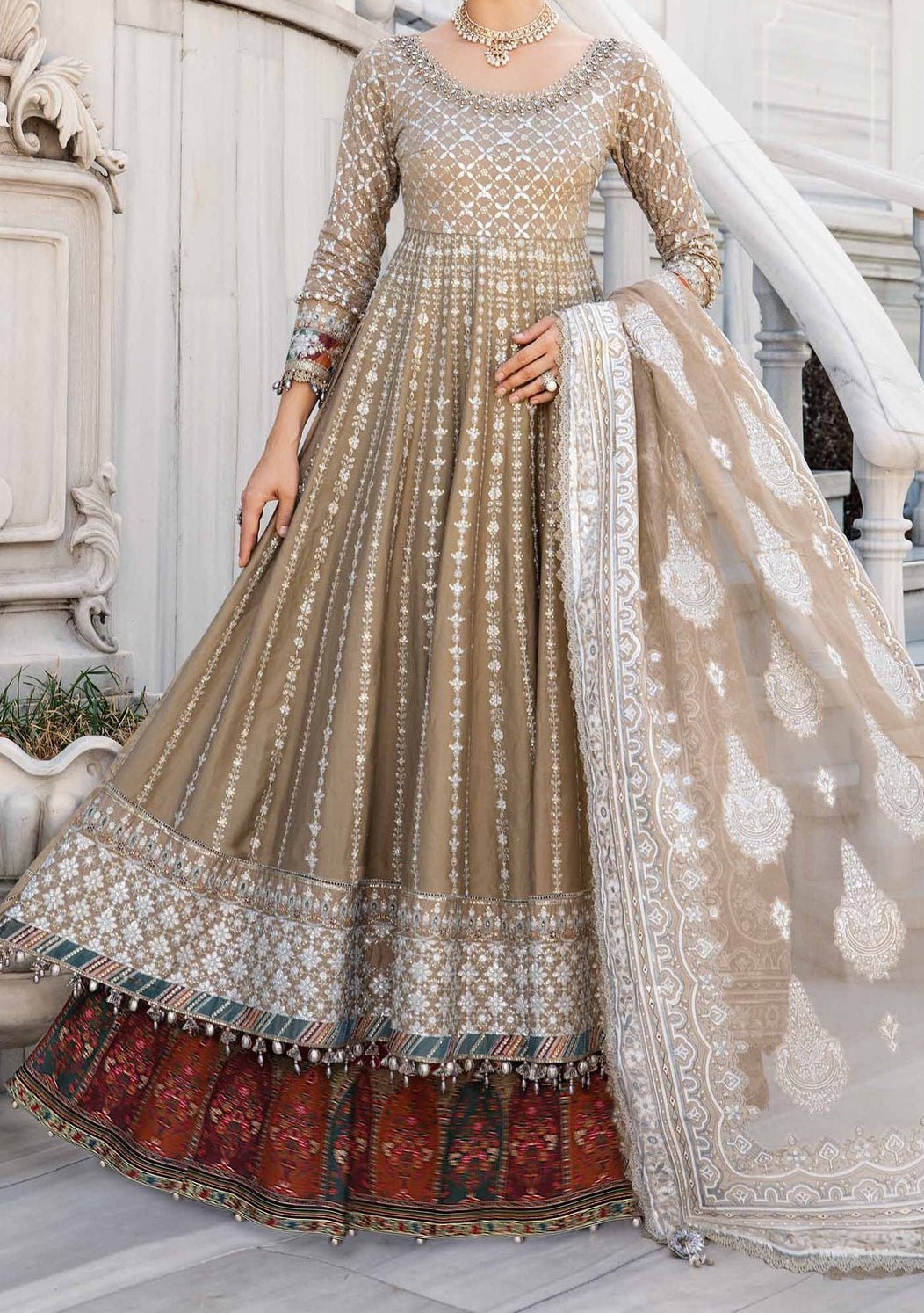 Maria.B Embroidered Pakistani Luxury Lehenga Suit - db27227