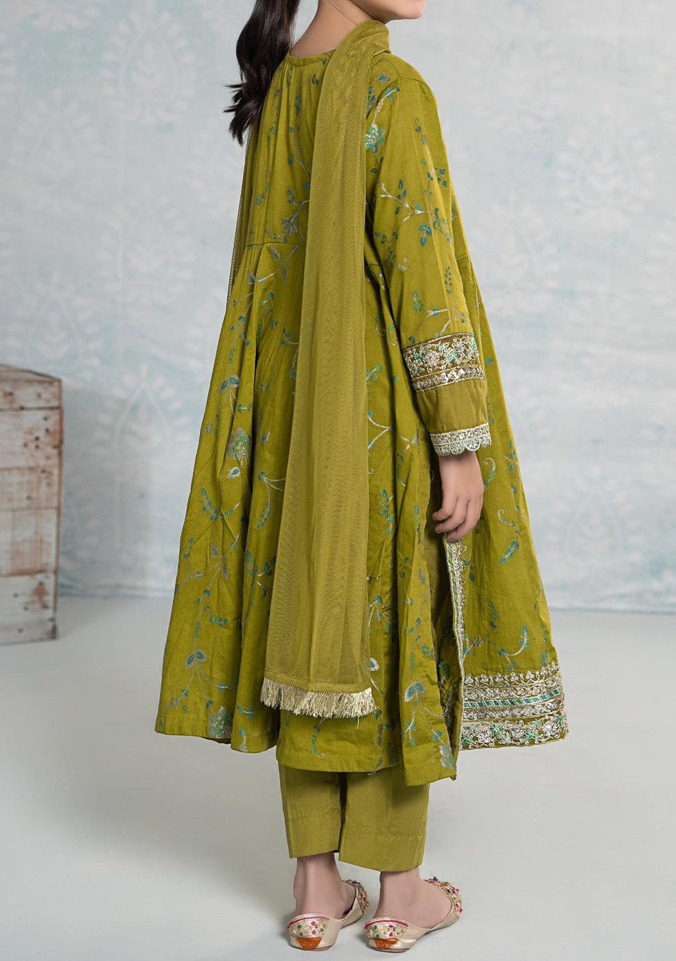 Maria.B Girl's Embroidered Jacquard Salwar Suit - db25944