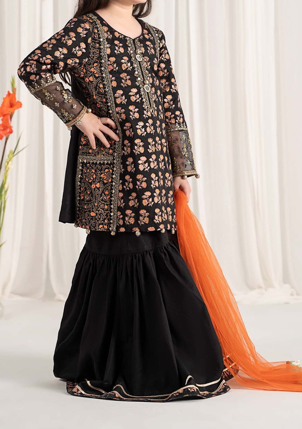 Maria.B Girl's Embroidered Sharara Suit - db28833