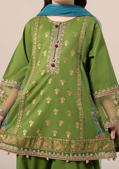 Maria.B Girl's Embroidered Sharara Suit