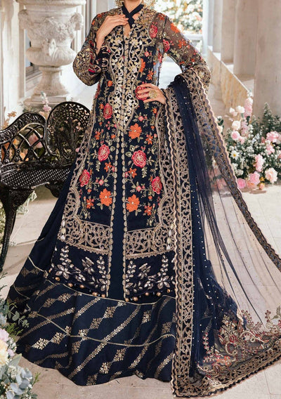 Maria.B Mbroidered Pakistani Luxury Organza Lehenga Suit - db26296