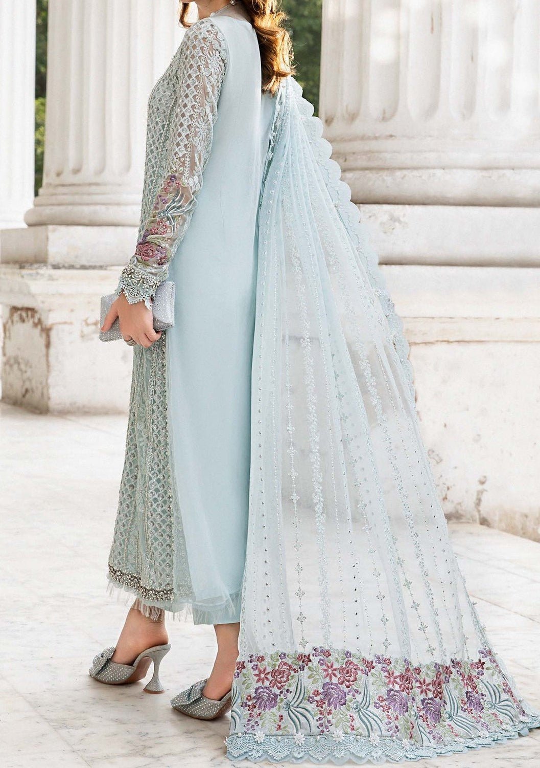 Maria.B Pakistani Luxury Embroidered Chiffon Dress - db28637