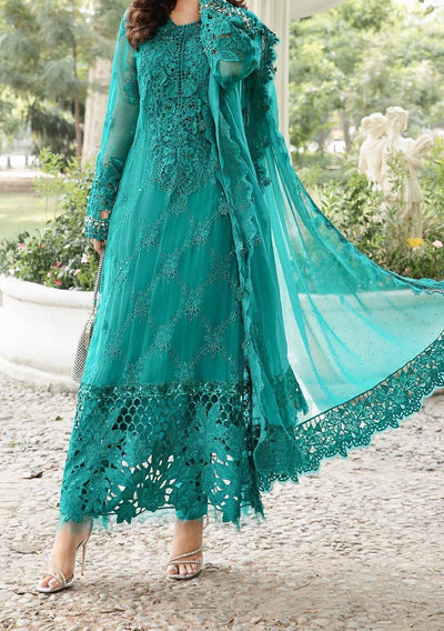 Maria.B Pakistani Luxury Embroidered Chiffon Dress - db28640