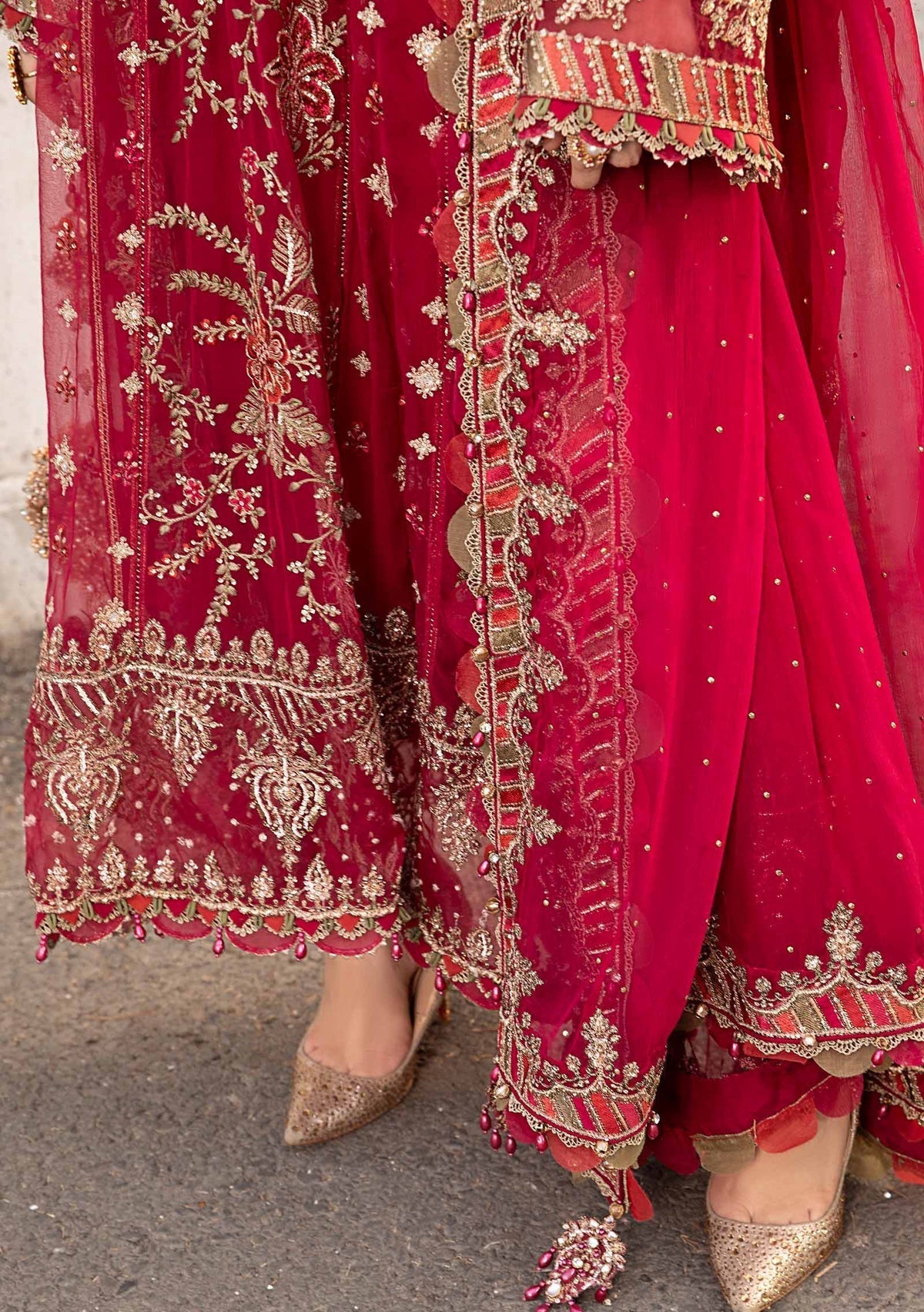 Maria.B Pakistani Luxury Embroidered Chiffon Dress - db28643