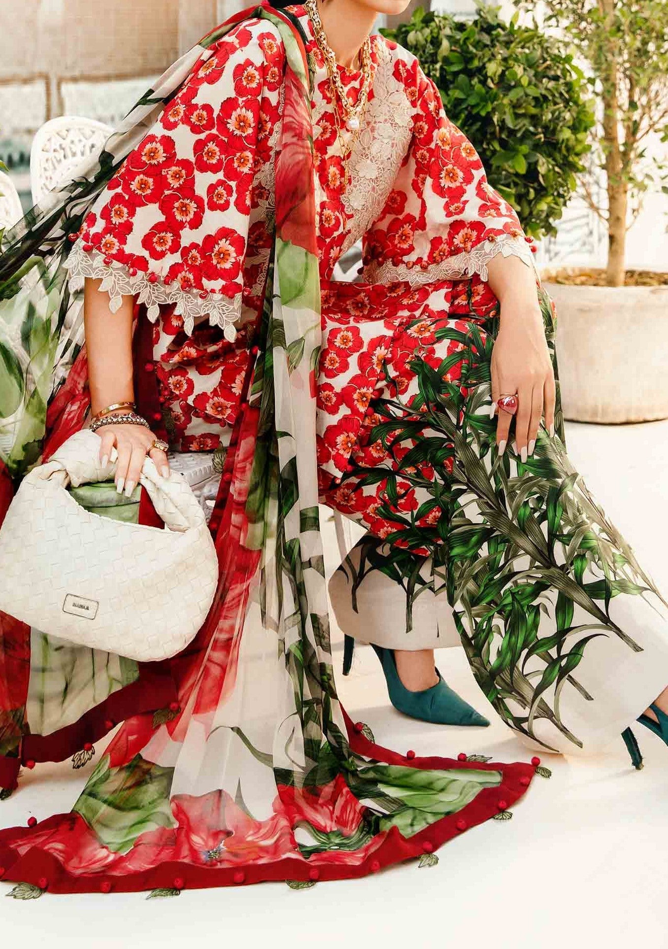 Maria.B Pakistani Luxury Embroidered Lawn Suit - db29446