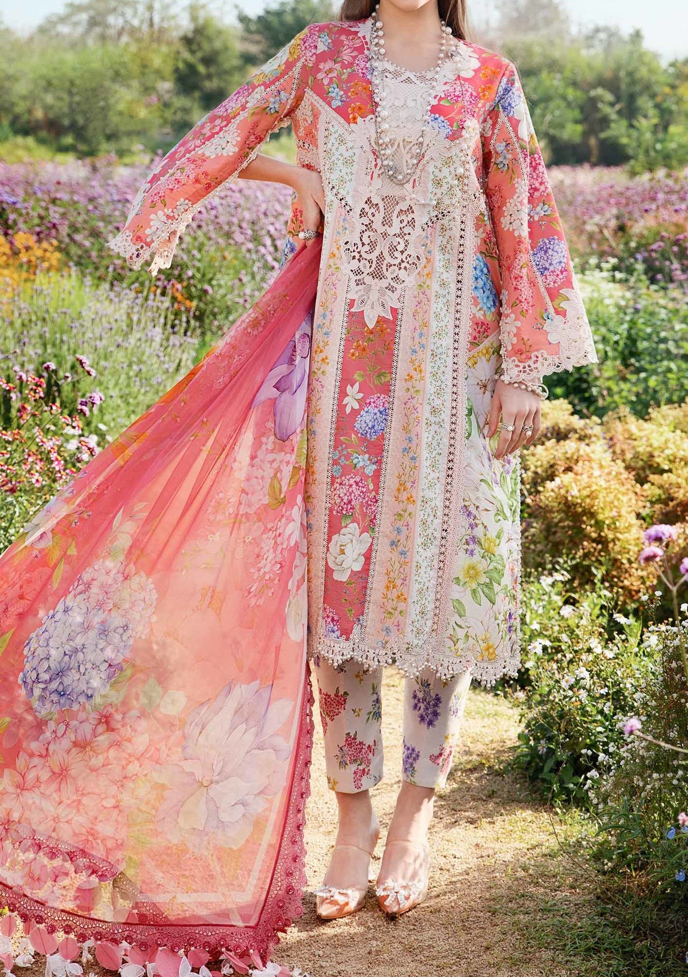Maria.B Pakistani Luxury Embroidered Lawn Suit - db29456