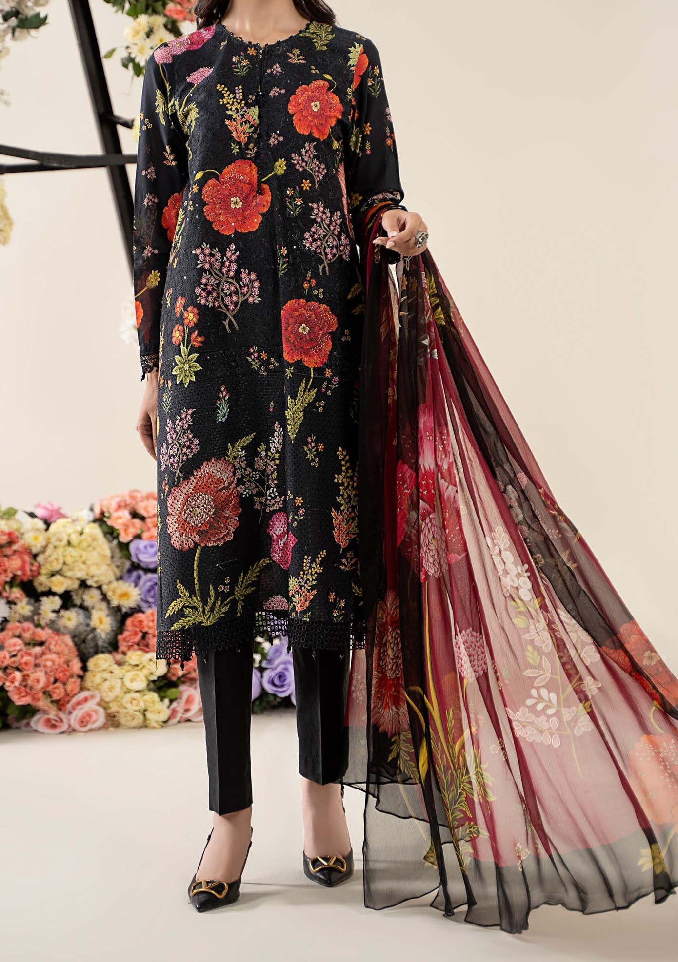 Maria.B Pakistani Luxury Embroidered Lawn Suit - db29448