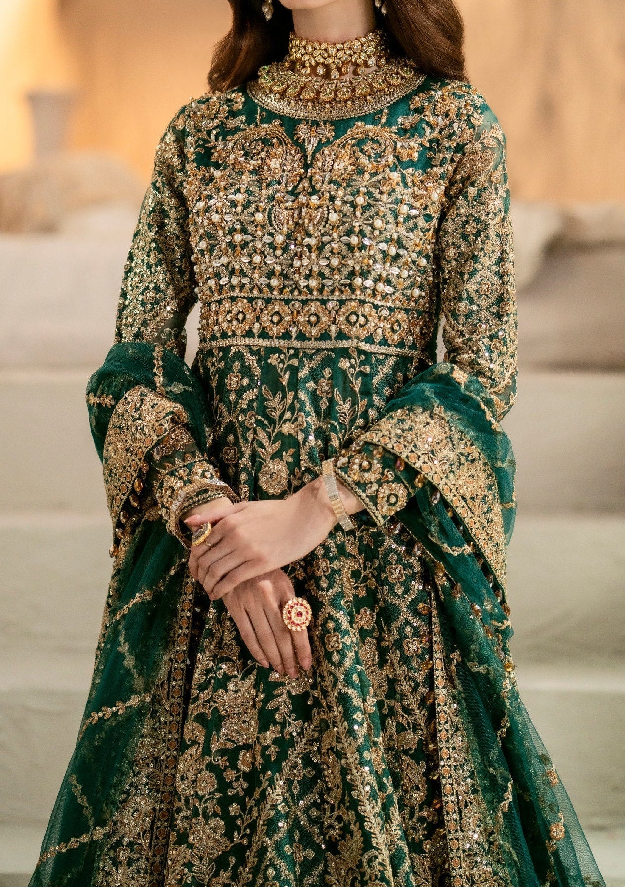 Maryum N Maria Anippe Pakistani Organza Anarkali - db25970