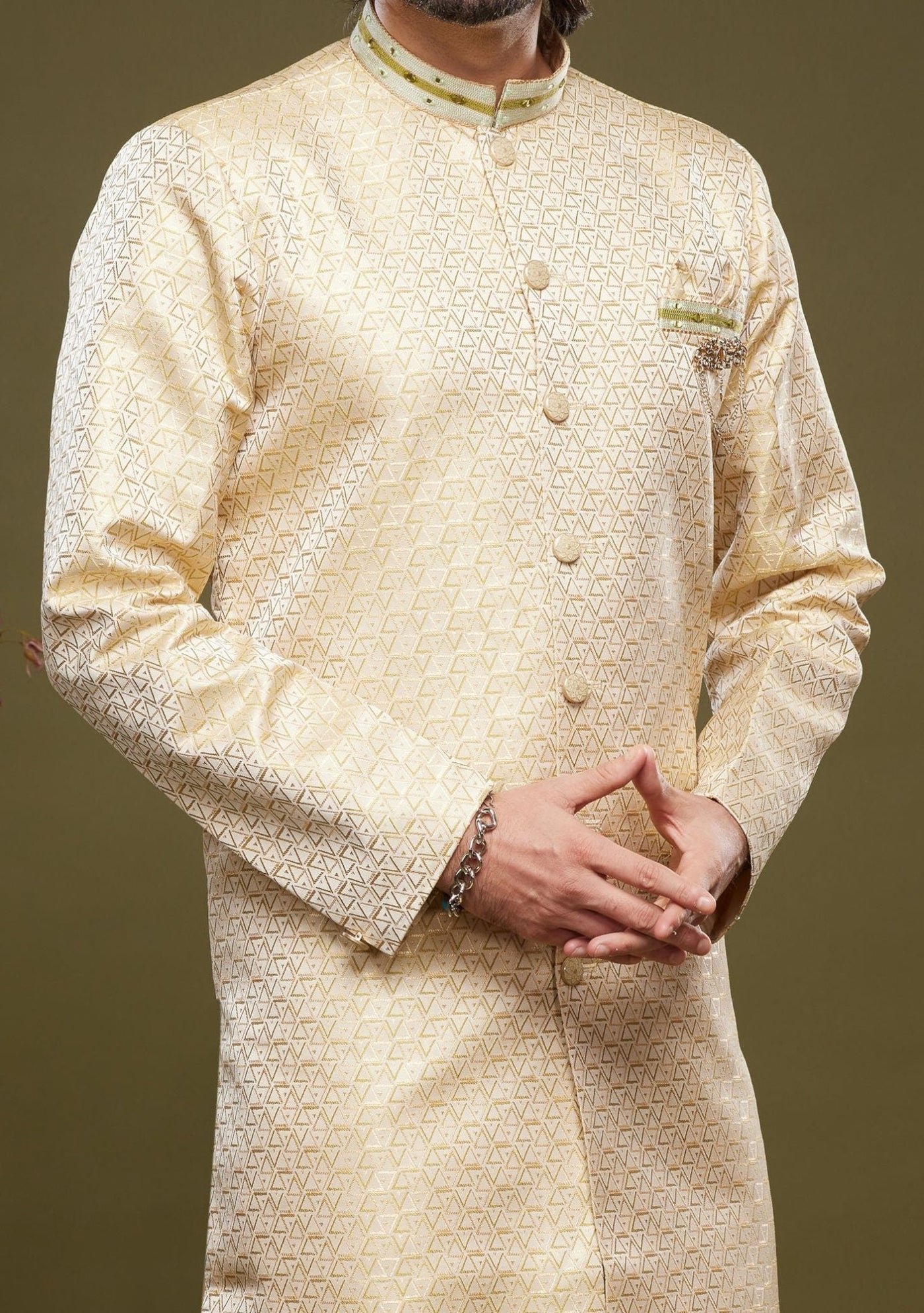 Men's Semi Indo Western Party Wear Sherwani Suit - db25770