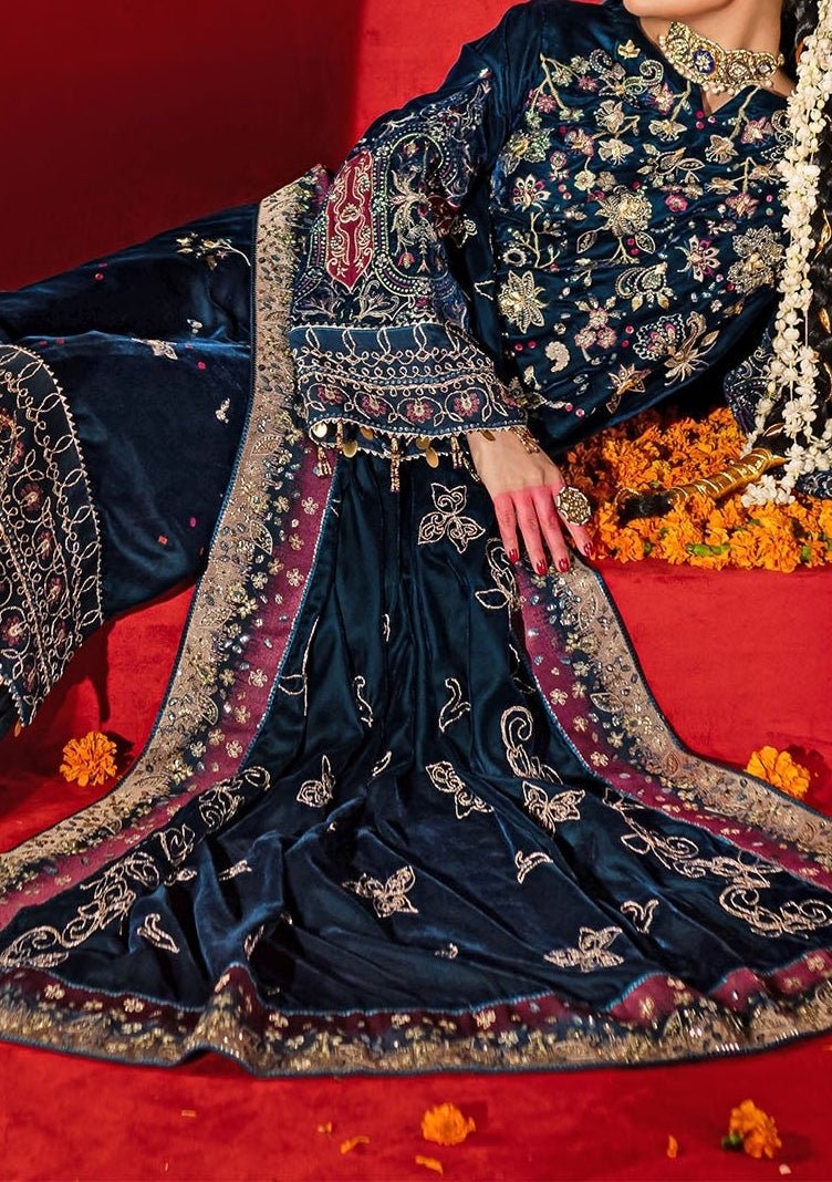 Nureh Embroidered Pakistani Luxury Velvet Dress - db27472