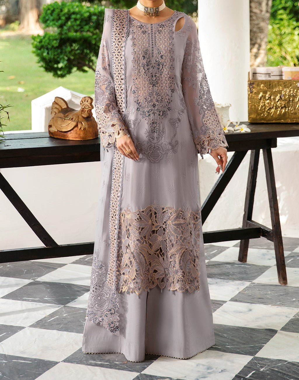 Ramsha Dastak Pakistani Luxury Chiffon Dress - db27548