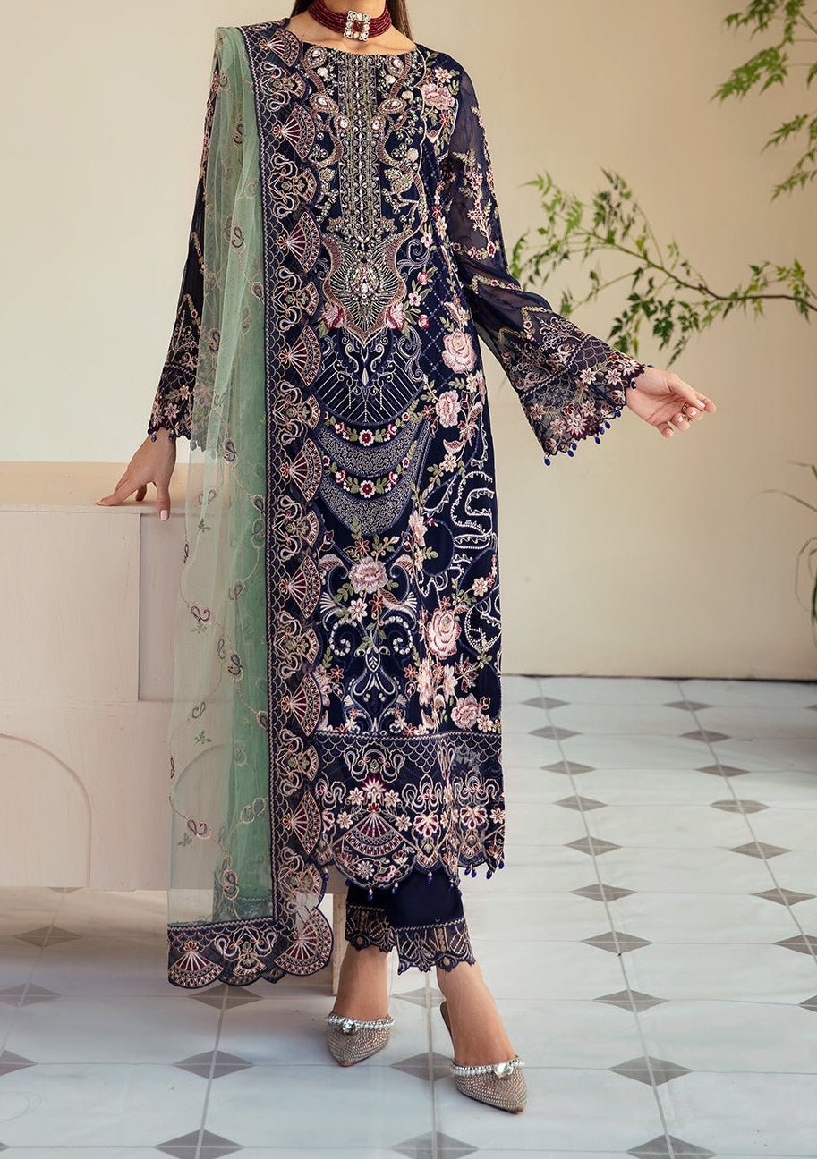 Ramsha Dastoor Pakistani Luxury Chiffon Dress - db27412