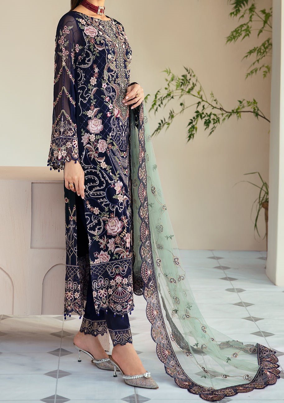 Ramsha Dastoor Pakistani Luxury Chiffon Dress - db27412