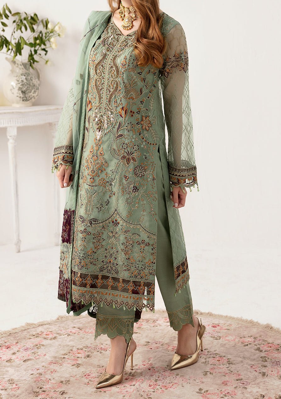 Ramsha Minhal Pakistani Luxury Organza Dress - db26912