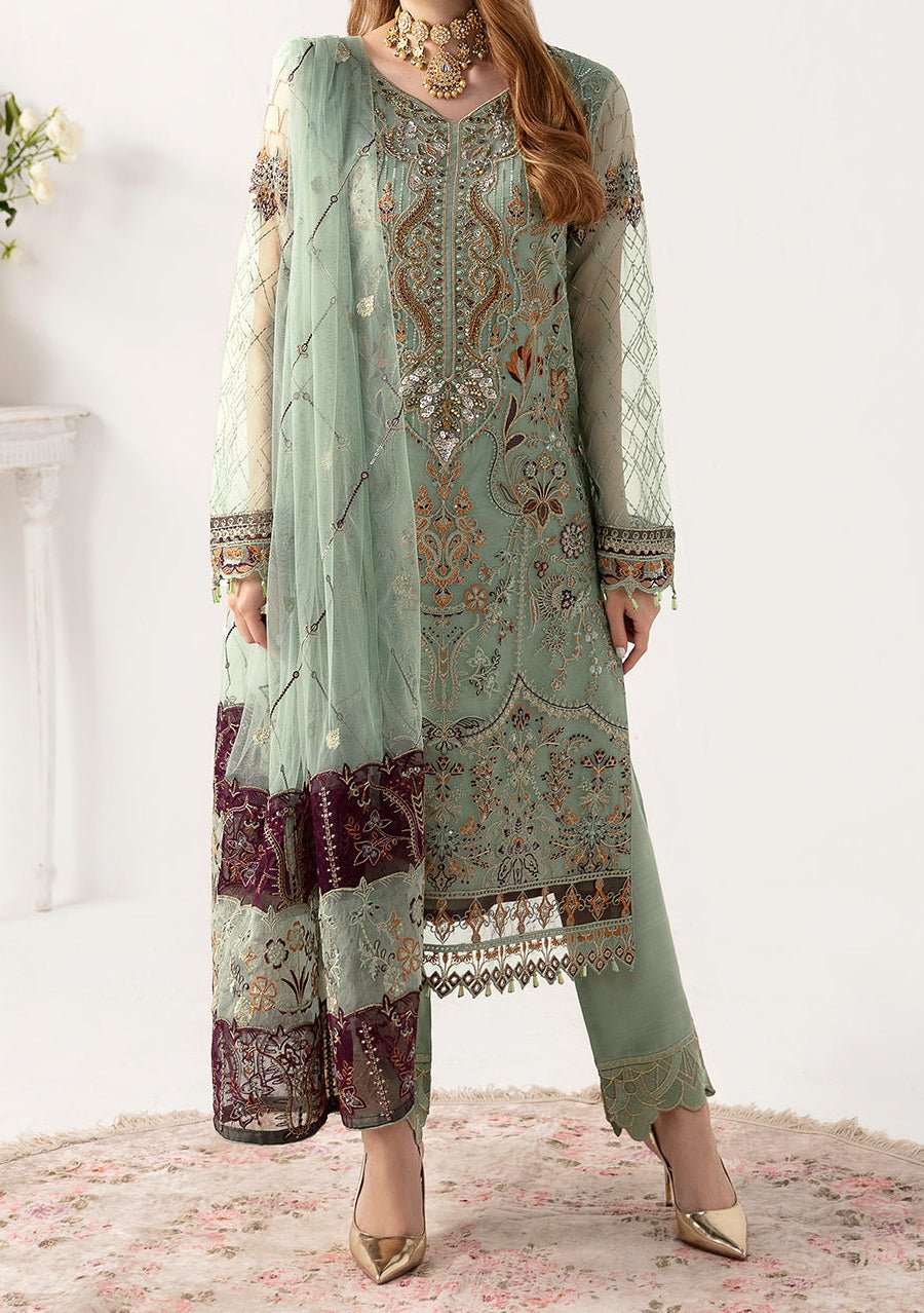 Ramsha Minhal Pakistani Luxury Organza Dress - db26912