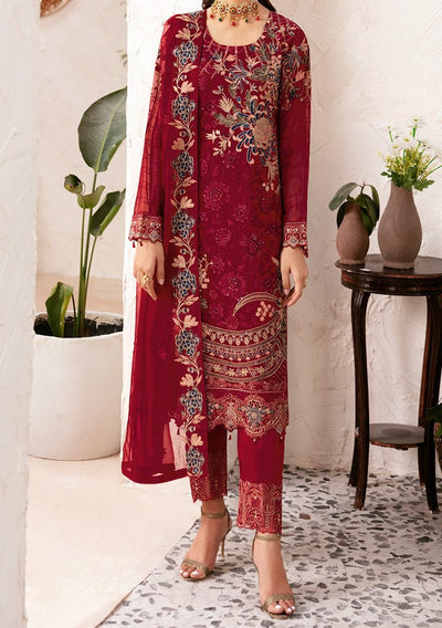 Ramsha Rangoon Pakistani Luxury Chiffon Dress - db26793