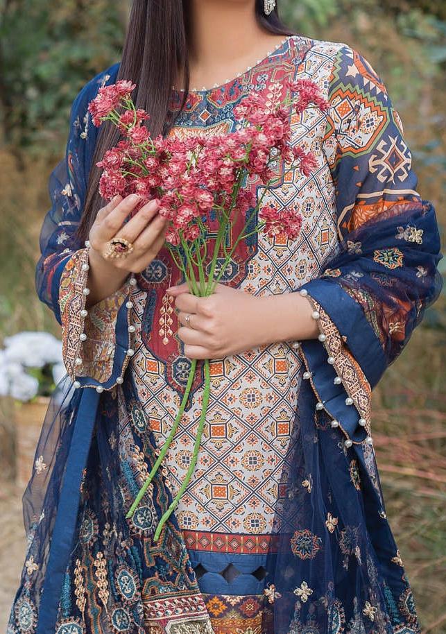Adan's Libas Malhar Swiss Voile Pakistani Dress: Deshi Besh.