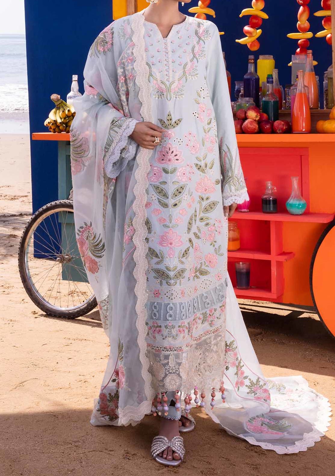 Akbar Aslam Begonia Pakistani Luxury Lawn Dress - db25517