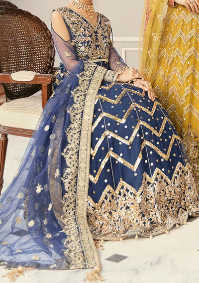 Akbar Aslam Periwinkle Pakistani Net Anarkali - db25060