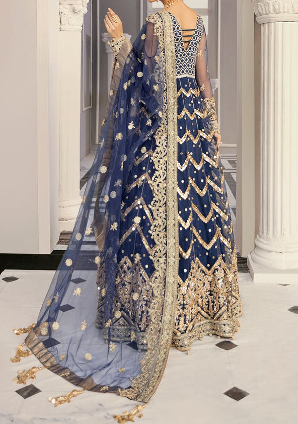 Akbar Aslam Periwinkle Pakistani Net Anarkali - db25060