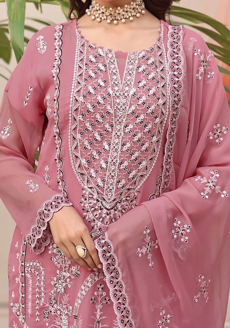 Bin Hameed Aira Heavy Embroidered Chiffon Dress - db24973