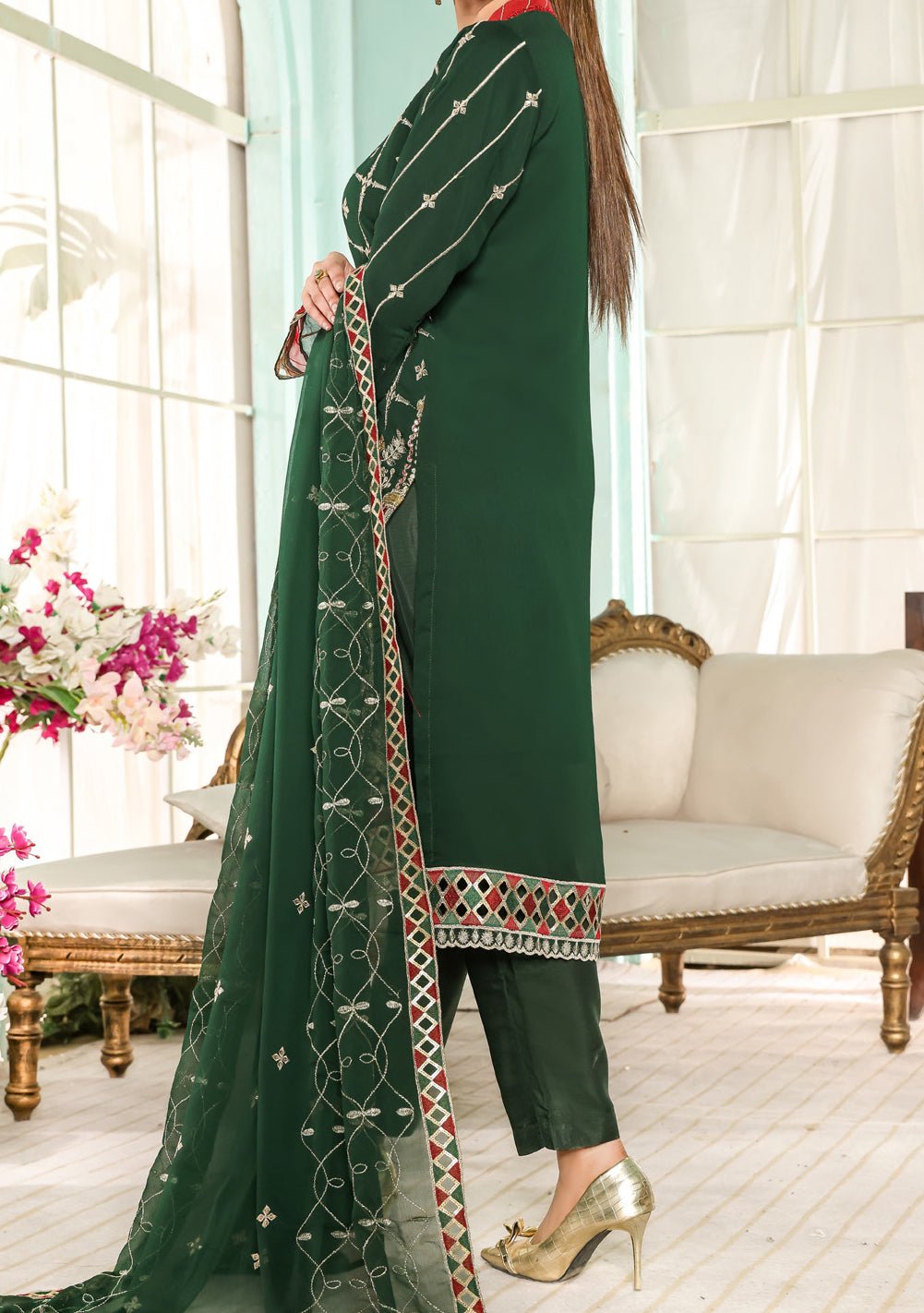 Bin Hameed Daneen Heavy Embroidered Chiffon Dress - db24969