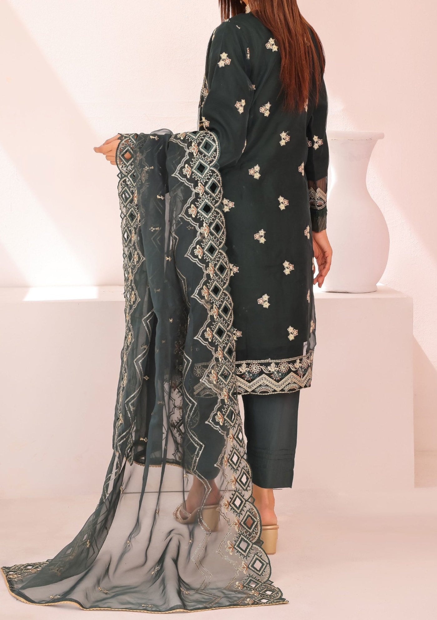 Bin Hameed Gul E Lala Heavy Embroidered Organza Dress - db25669